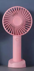 Portable Handheld Fan with Phone Holder – Battery & USB Operated